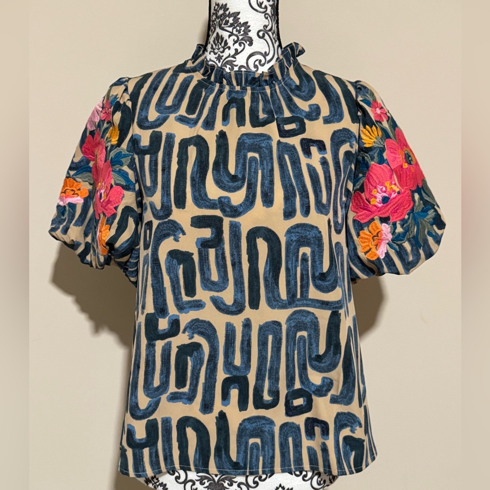 THML Floral Embroidered Women's Top